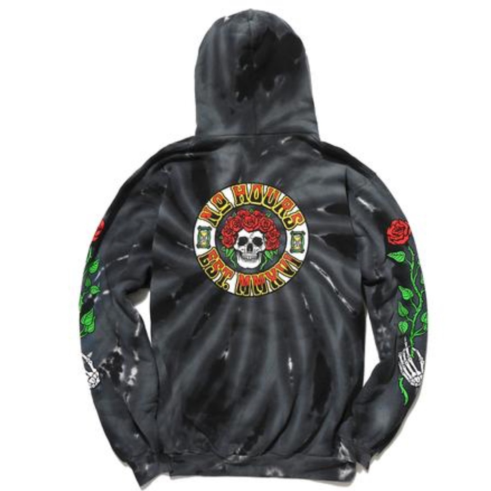 🆕 DOLLSKILL tie dye acid wash skull 💀 hoodie